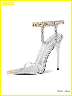 Women's Strappy Open Toe Stiletto High Heels Lace Up Party Sandals